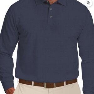 Ben Hogan Dark Blue Long Sleeve Performance Polo Shirt